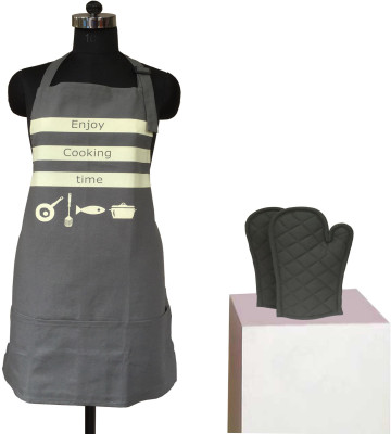 

Lushomes Cotton Home Use Apron - Free Size(Grey, Pack of 3)