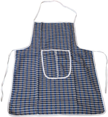

Adishma Cotton Home Use Apron - Large(Blue, Black, Single Piece), Black;blue