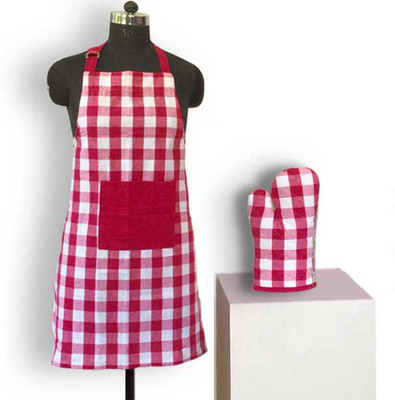 

Lushomes Cotton Home Use Apron - Free Size(Pink, Single Piece)