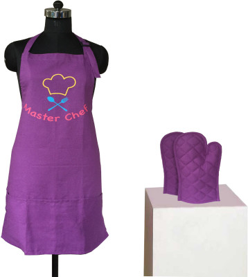 

Lushomes Cotton Home Use Apron - Free Size(Purple, Pack of 3)