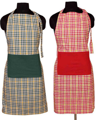 

Shivkirpa Cotton Home Use Apron - Medium(Multicolor, Pack of 2)