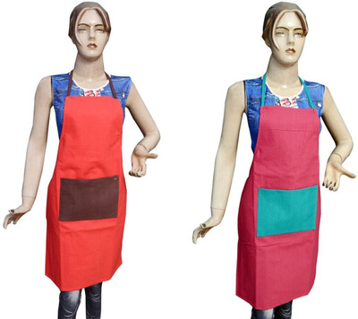 

Shreejee Cotton Home Use Apron - Free Size(Multicolor, Pack of 2)