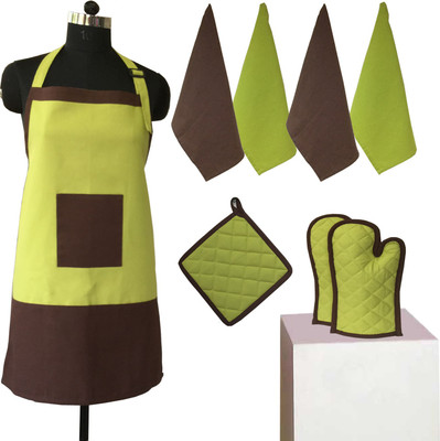 

Lushomes Cotton Chef's Apron - Free Size(Multicolor, Pack of 8)