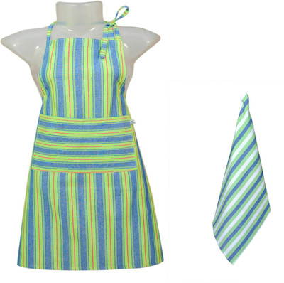 

VKE Product Cotton Home Use Apron - XL(Blue, Green, Single Piece)