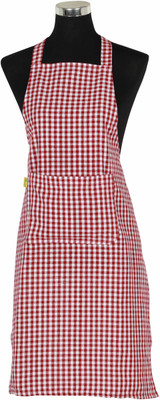 

Florina Cotton Home Use Apron - Free Size(Red, White, Single Piece)
