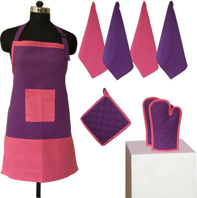 

Lushomes Cotton Chef's Apron - Free Size(Multicolor, Pack of 8)