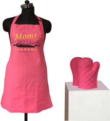 

Lushomes Cotton Home Use Apron - Free Size(Pink, Pack of 3)