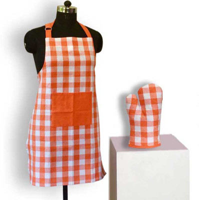 

Lushomes Cotton Home Use Apron - Free Size(Orange, Single Piece)