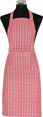 

Florina Cotton Home Use Apron - Free Size(Red, White, Single Piece)