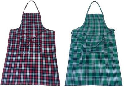 

Shivkirpa Cotton Home Use Apron - Medium(Multicolor, Pack of 2)