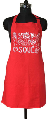 

Lushomes Cotton Home Use Apron - Free Size(Red, Single Piece)