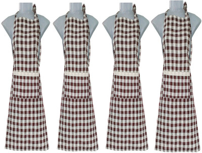 

VKE Product Blended Home Use Apron - Large(Brown, Pack of 4)