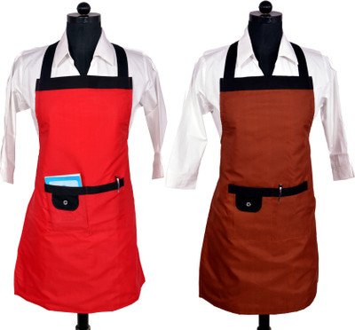 

SwitchOn Polyester Home Use Apron - Free Size(Multicolor, Pack of 2)