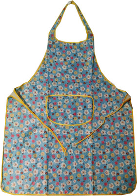 WELHOUSE Polyester Home Use Apron - Free Size(Blue, Single Piece)