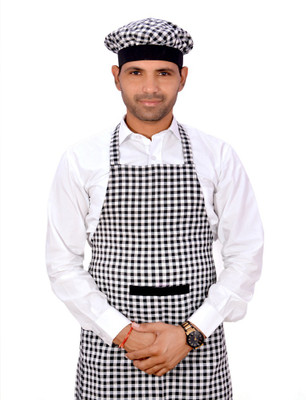 

SwitchOn Cotton Chef's Apron - Free Size(Black, White, Single Piece)
