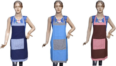 

Shreejee Cotton Home Use Apron - Free Size(Multicolor, Pack of 3)