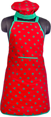 SWITCHON Cotton Apron - Free Size(Red, Green)