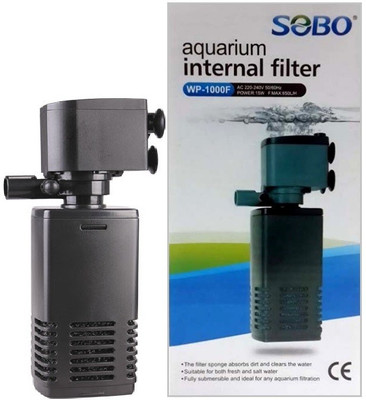 

Sobo Aquarium Internal Filter WP-1000F (Power:-15W | F.MAX:650L/Hr) Power Aquarium Filter(Mechanical Filtration for Salt Water and Fresh Water)