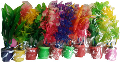 

TAIYO New Artificial / Plastic Plant for Decoration - 4" Size 10 Pieces ** COLOURFUL AQUARIUM ** Aquarium Plant Anchor({Plant Anchors10)