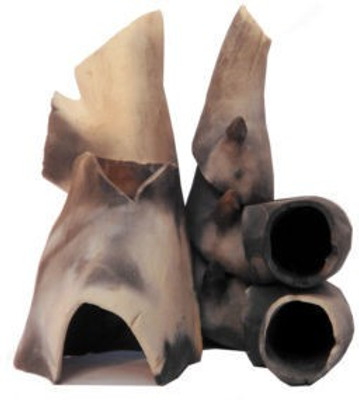 

MI Productions MI Productions Ceramic Cave Decoration Set for Cichlid Aquarium - CS08 River Rock Planted Substrate(Grey)