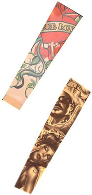 BIKEWAY Cotton Arm Sleeve For Boys With Tattoo(M, Purple)