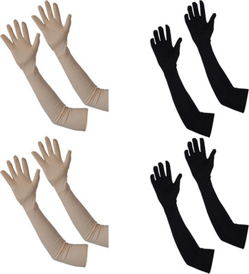 

AMKEI Cotton Arm Sleeve For Women(M, Black, Beige)