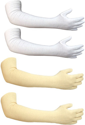 

Golddust Cotton Arm Sleeve For Men & Women(M, White, Beige)