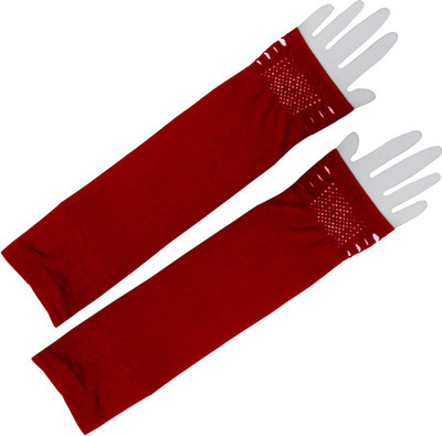 

Golddust Nylon Arm Sleeve For Women(Free, Red)