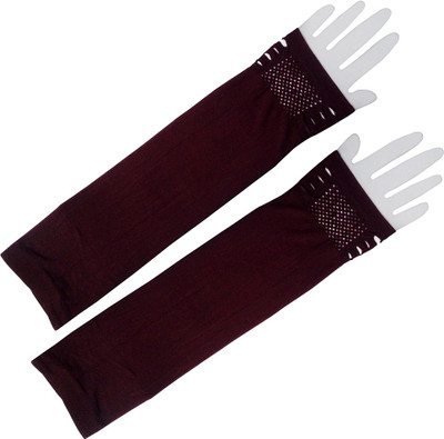 

Golddust Nylon Arm Sleeve For Women(Free, Brown)