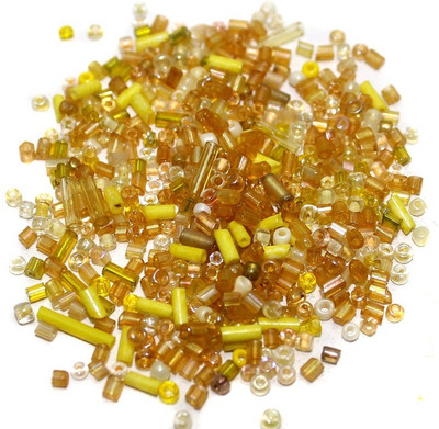 

Jaunty Beadsnfashion Seed Bugles Beads Yellow Assorted (100 Gm)