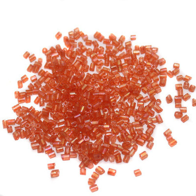 

Jaunty Beadsnfashion 2 Cut Seed Bugles Beads Orange Rainbow (100 Gm)