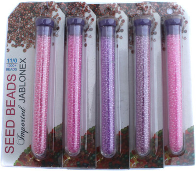 

Jaunty Beadsnfashion Imported Jablonex Seed Beads Pink 5 Tube DIY Combo