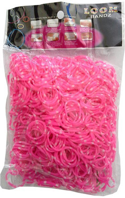 

Shatchi Polka Dot Pink 600 Loom Band Refill Kit Kids Arts Crafts Toys With S Clips & Hook, Birthday, Anniversary, Festival