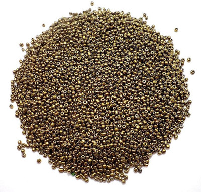 

Jaunty Beadsnfashion Metallic Seed Beads Golden (100 Gm)