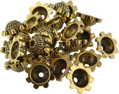 

AM AM Gold Bead caps antique finish for jewelry making design 5