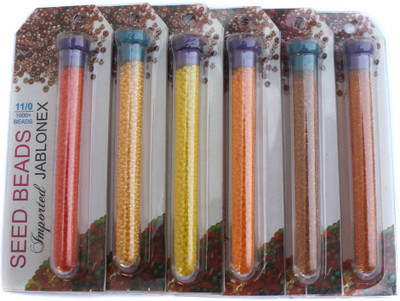 

Jaunty Beadsnfashion Imported Jablonex Seed Beads Yellow & Orange DIY 6 Tube Combo