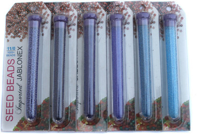 

Jaunty Beadsnfashion Imported Jablonex Seed Beads Blue & Turquoise 6 Tube DIY Combo