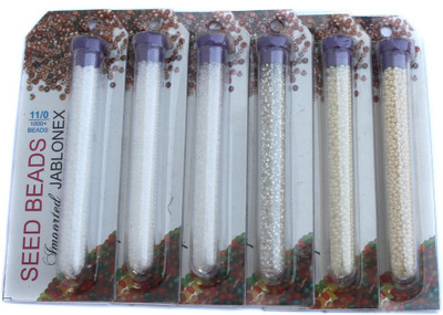 

Jaunty Beadsnfashion Imported Jablonex Seed Beads White & Off White DIY 6 Tube Combo