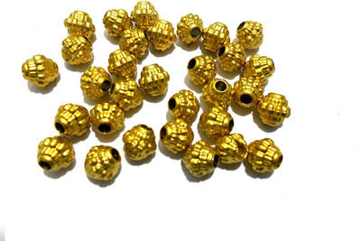 

AM Dull gold acrylic designer beads 8mm for jewelry making/crafts