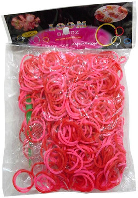 

Shatchi 2 Tone Pink & Red 600 Loom Band Refill Kit Kids Arts Crafts Toys With S Clips & Hook, Birthday, Anniversary, Festival