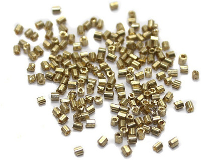Jaunty Beadsnfashion Seed Beads Bugles Golden (100 Gm)