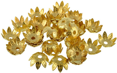 

AM Designer jewelry making bead caps gold, pack of 100, design 6
