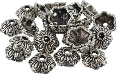 

AM Silver Bead caps antique finish for jewelry making design 8