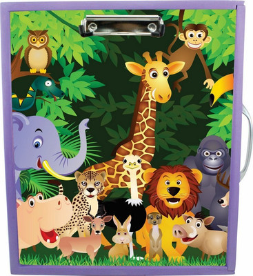 

Enigmatic Woodworks Wooden Art Box - Jungle Safari Theme(Purple)