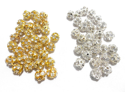 

AM Stone balls crystal shine gold & silver combo 8mm size 20 pcs set