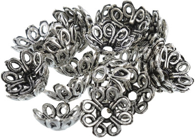 AM Silver Bead caps antique finish for jewelry making design 5