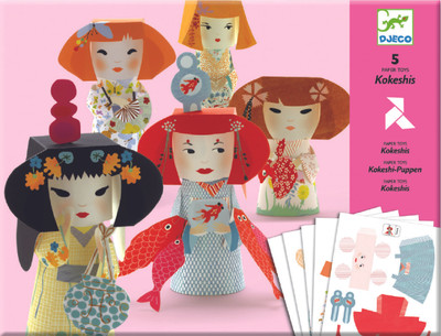 

Djeco 5 Paper Toys - Kokeshis