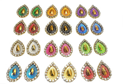 

AM Colourful Pastable stone Patches for Decorating Jewellery/crafts-pack of 12 different colors, 4 pcs each color( 48 pcs)
