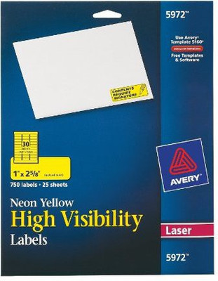 Wilton Avery Neon Laser Labels Rectangle Fluorescent