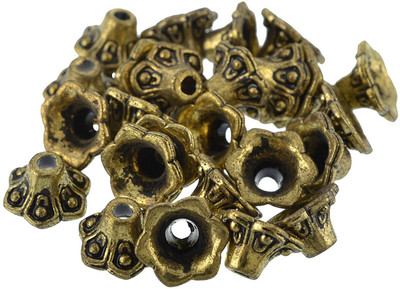 

AM Gold Bead caps antique finish for jewelry making design 3